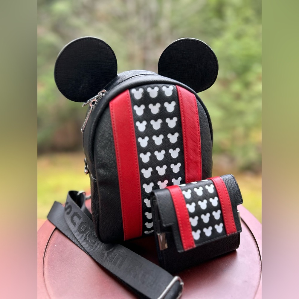 Loungefly Mickey Convertible Backpack & Wallet Set | Crossbody or Mini Park Pack - Picture 14 of 16